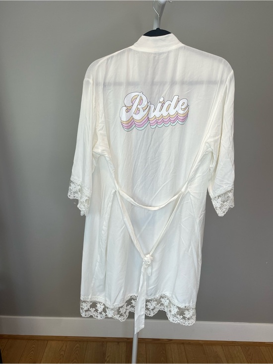 Other - Bride Robe w Lace Trim for Wedding Day Bridal Suite